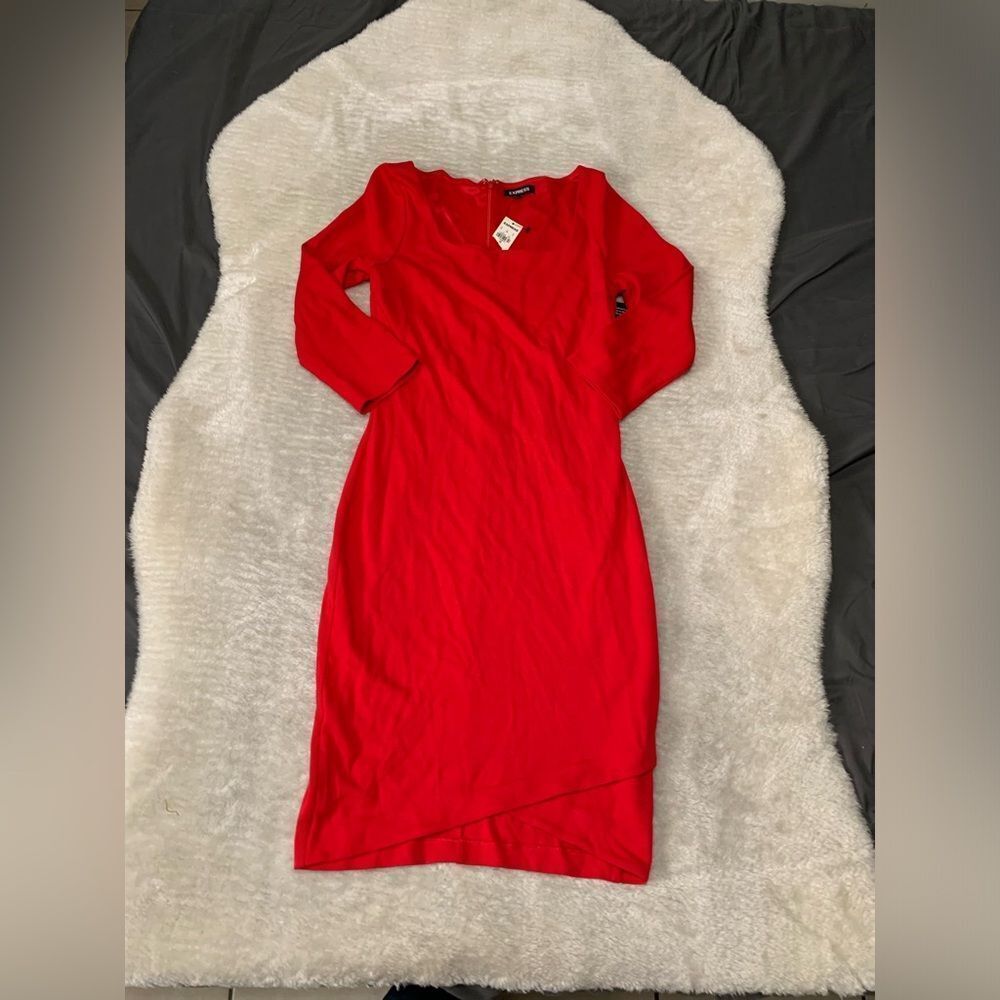 New Express Womens Red Long Sleeve Dress Size XS‎